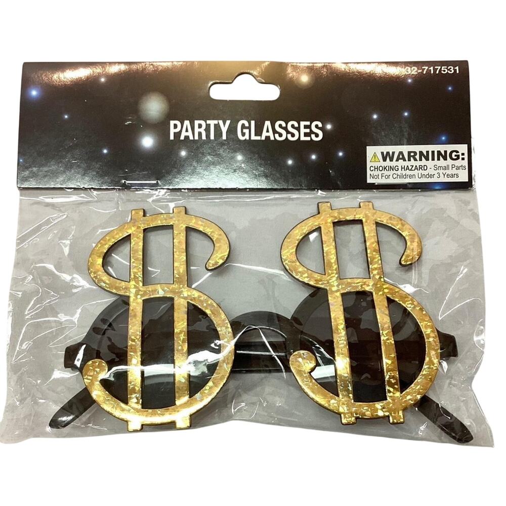 Fun dollar signs party glasses